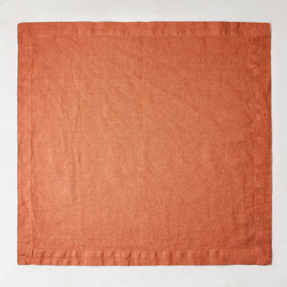 Spice HG Hand-Dyed Linen Napkin, 22" square, with mitered corners.