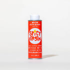 Red metal tin of Spicy Virgin Olive Oil with white cap, 8.4 oz.