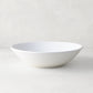 White handmade Italian ceramic Spiral Soup Bowl, 8.65" diameter, modern coupe shape.