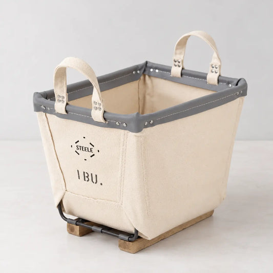 Steele 1-Bushel Canvas Carry Basket With Wood Runners 