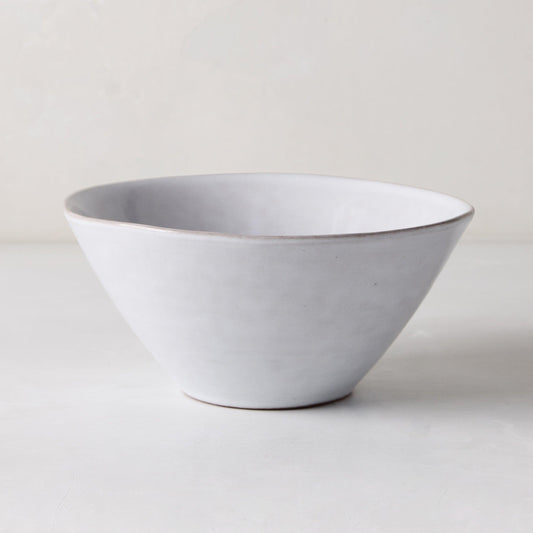 Stone Grey Individual Cereal Bowl, hand-glazed terracotta, 6.75" diameter, Made in Portugal.