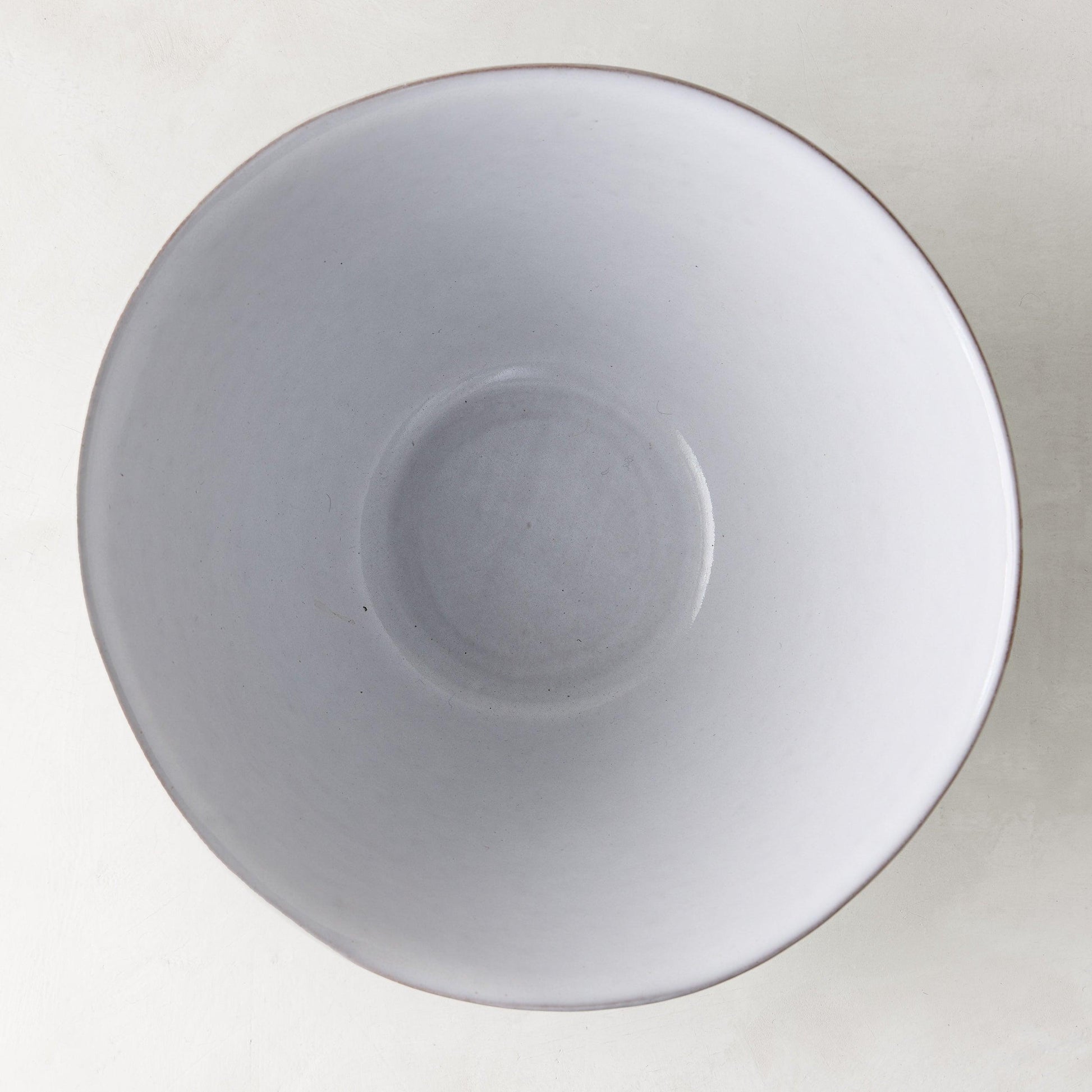 Stone grey stoneware serve bowl, 10.25" diameter, hand-glazed terracotta, Made in Portugal.