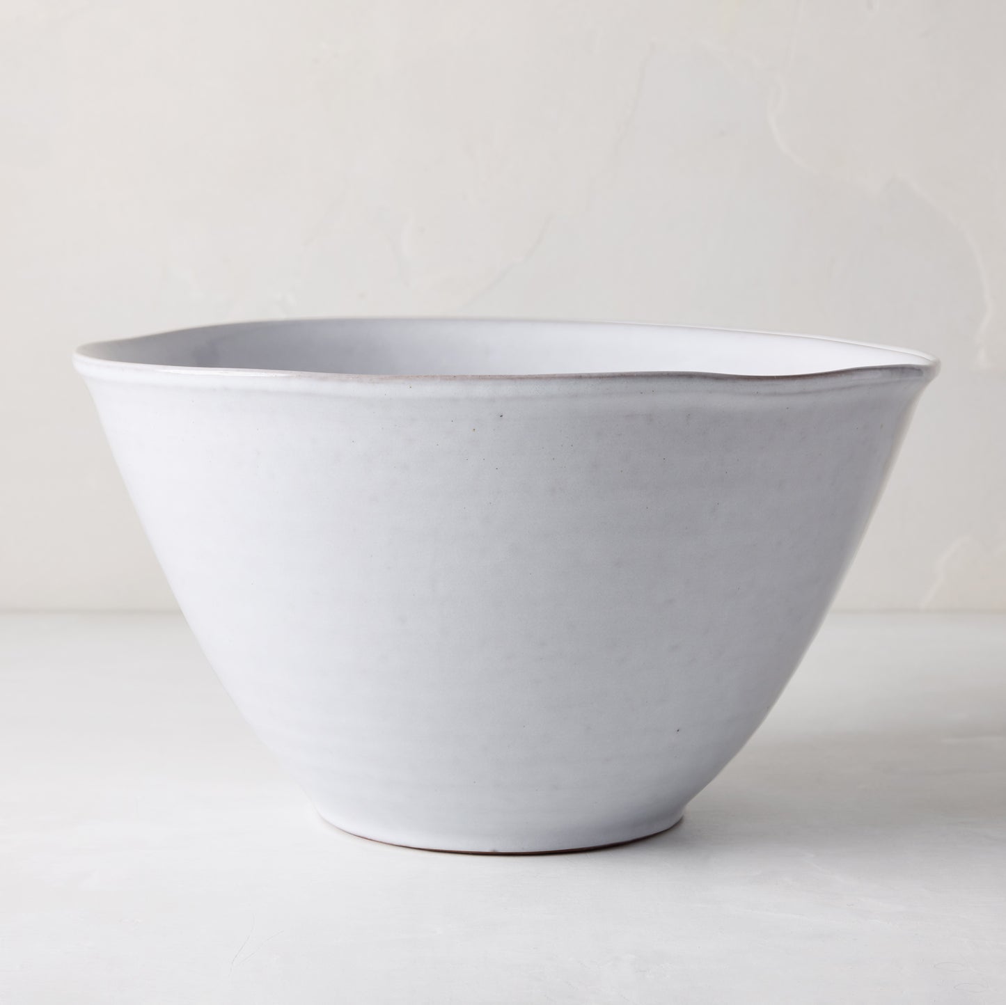 Stone Grey Stoneware Serve Bowl, 10.25" diameter, hand-glazed terracotta, cool grey-white hue.