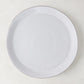 Stone Grey Dinner Plate, 10.75" diameter, hand-glazed terracotta in a cool grey-white hue.