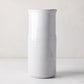 Stone grey water jug/pitcher, 10" high, hand-glazed terracotta, cool grey-white hue.
