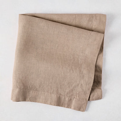 Stonewall Khaki HG Signature Hand-dyed Linen Napkin, 22-inch square, folded.