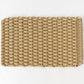 Straw braided rope doormat, handwoven, natural tan color, rectangular shape.