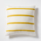 22" square Sun Yellow and Ivory Thin Velvet Stripe Pillow, custom made for Hudson Grace.