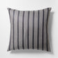 Tack Stripe Linen Pillow Sham, white sand and black vertical stripes, 100% Belgian flax linen.
