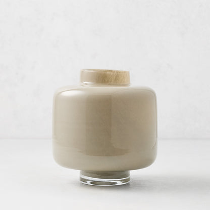 Taupe Lampion Glass Vase