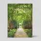 Hardcover book, "The Landscape of Home," featuring a lush green garden path on the cover.