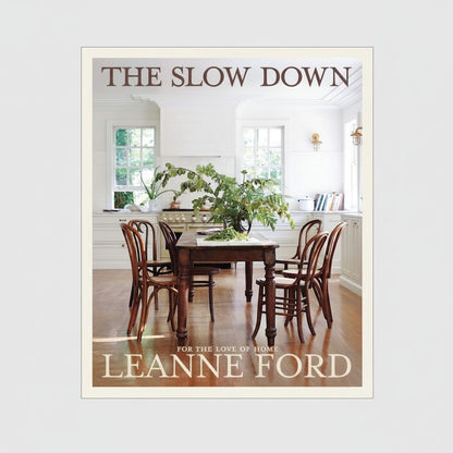 Hudson Grace The Slow Down hardcover interior design book featuring a rustic kitchen scene on the cover