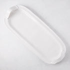 Tivoli white ceramic oversized long serving platter with two elegant handles.