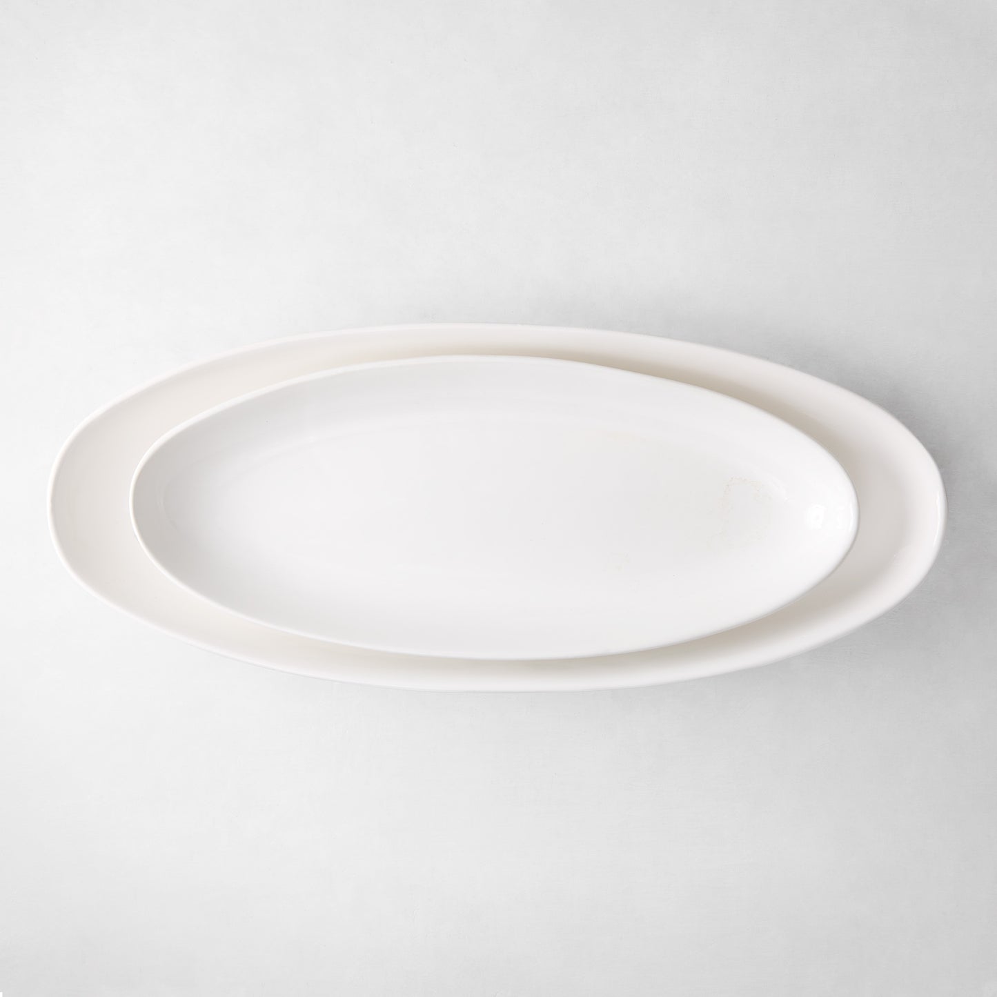 Torino large oval white ceramic serving platter, 26.5"L x 10.75"W, thick glaze.