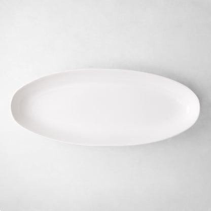 Torino Large Oval Ceramic Serving Platter, white, thick glaze, 26.5"L x 10.75"W.
