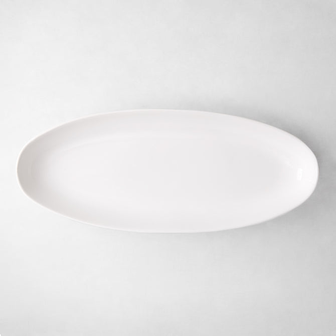 Torino Large Oval Ceramic Serving Platter, white, thick glaze, 26.5"L x 10.75"W.