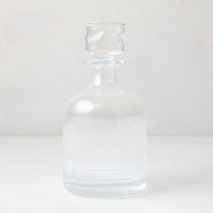 Tratto Ribbed Eco-Crystal Decanter, clear lead-free crystal with vertical ribbed design.