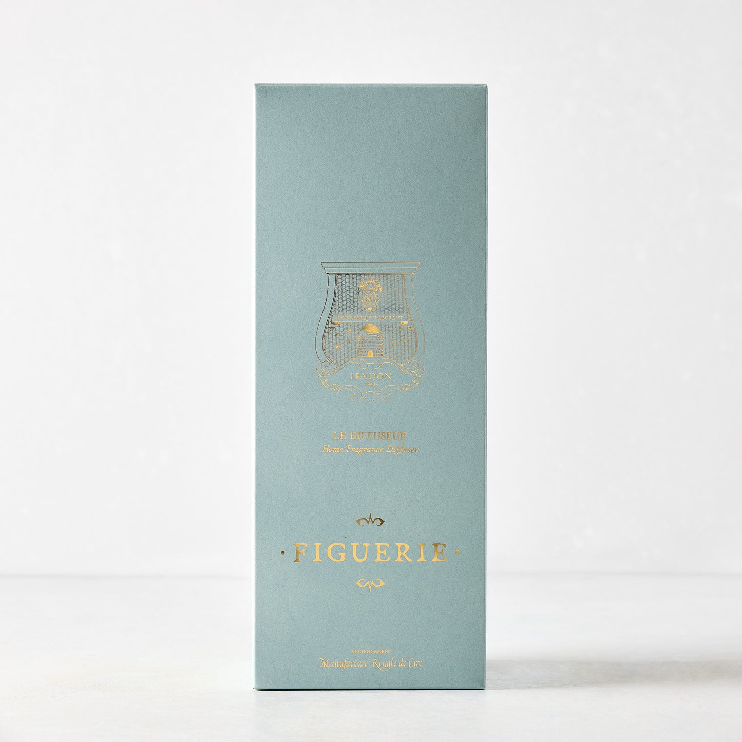 Trudon Figuerie Scented Reed Diffuser in a light blue box with gold lettering and emblem.