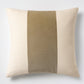 20x14 inch khaki linen pillow with a wide central velvet stripe and subtle flange detail.