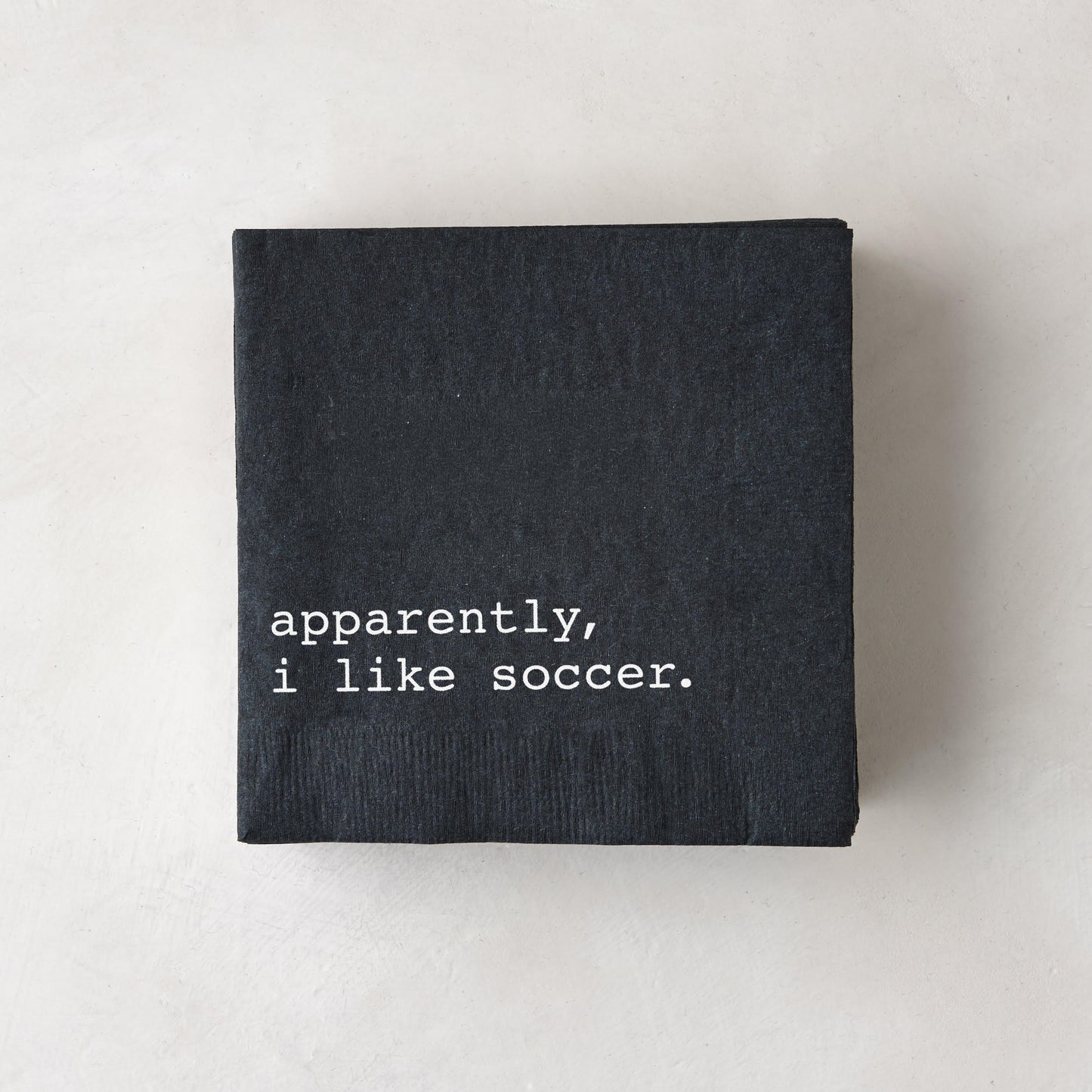 "Apparently, I Like Soccer" Cocktail Napkins, Set of 50
