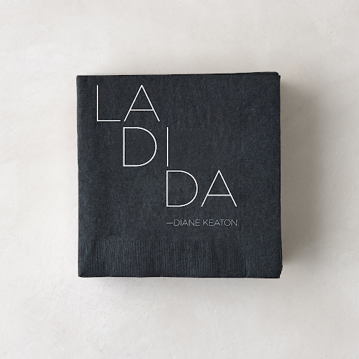 Diane Keaton + Hudson Grace “La Di Da" Cocktail Napkins, Set of 50