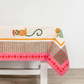 Pink Block Print Tablecloth