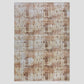 Vintage brown patterned Turkish wool rug, 4'9"x7', with natural fading and low pile.