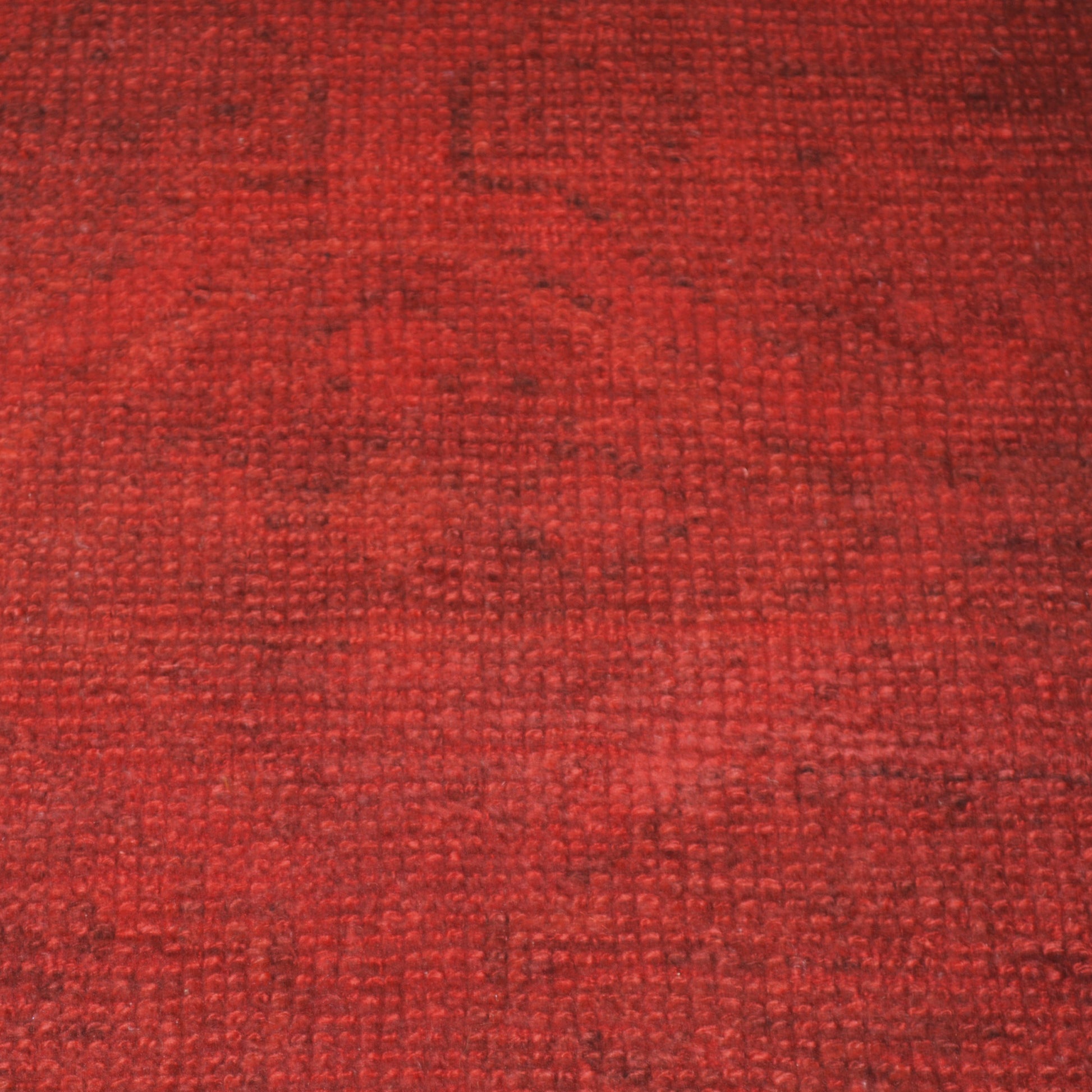 Vintage Red and Black Turkish Runner Rug, 2'4"x 11', 100% wool, low pile, with subtle black pattern.