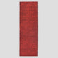 Vintage Red and Black Turkish Runner Rug, 2'4"x 11', 100% wool, with faded black geometric pattern.