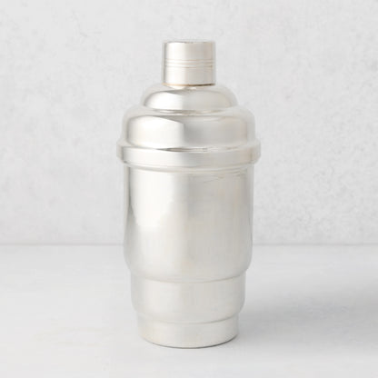 Vintage silverplate Abigail cocktail shaker with a shiny, smooth finish.