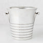 Vintage silverplate Deco lined champagne bucket with two handles.