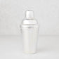 Vintage silverplate Estrella cocktail shaker, shiny, three-piece design.