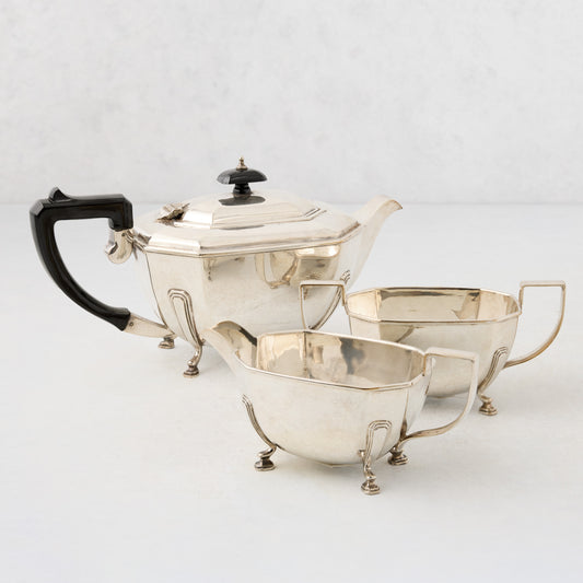 Vintage Silverplate Gia 3-Piece Tea Set