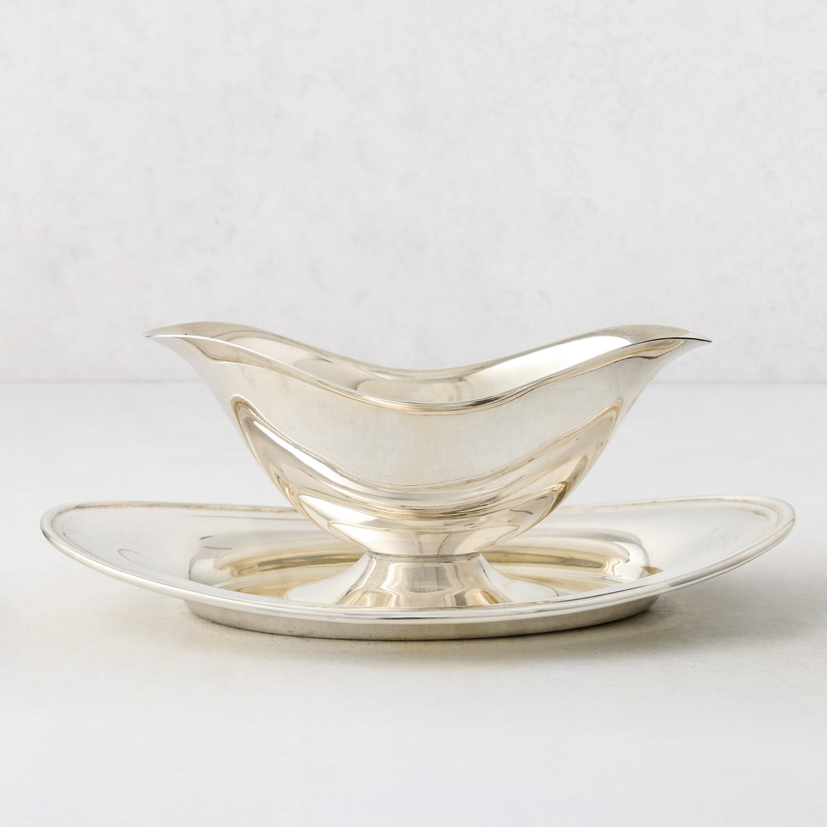 Vintage Silverplate Julie Gravy Boat with Attached Plate