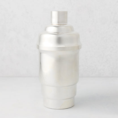 Vintage silverplate Lila cocktail shaker, shiny, three-piece design.