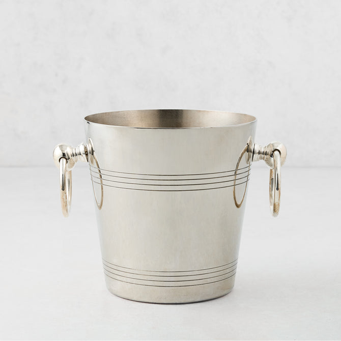 Vintage Silverplate Ring Handles Milo Ice Bucket