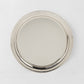 Vintage round silverplate hotel salver, c.1960, with a polished finish and raised rim.