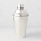 Vintage silverplate Rue cocktail shaker with ribbed band detail.