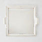 Vintage silverplate square Deco Gabby tray with handles.