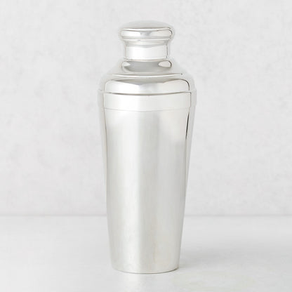 Vintage silverplate tall Reece cocktail shaker with a polished finish.