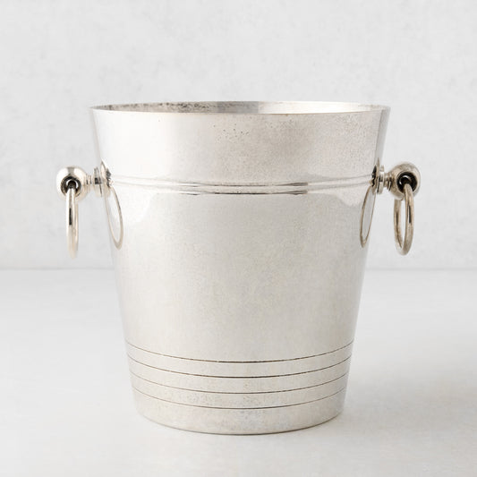 Vintage Silverplate Zara Lined Champagne Bucket with Rings