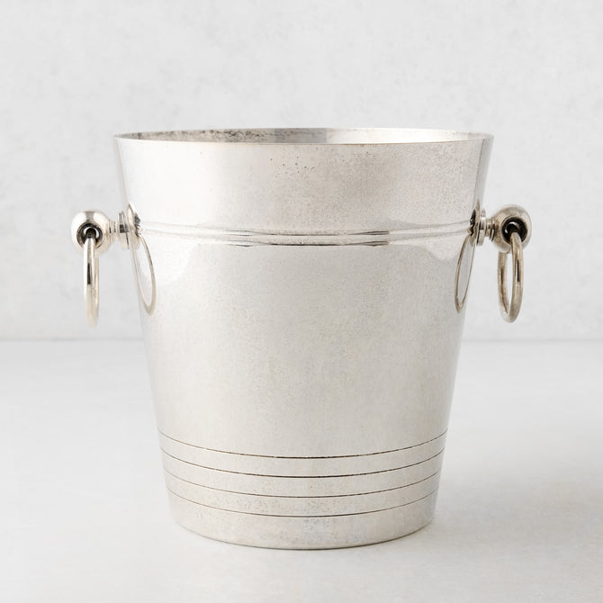 Vintage Silverplate Zara Lined Champagne Bucket with Rings