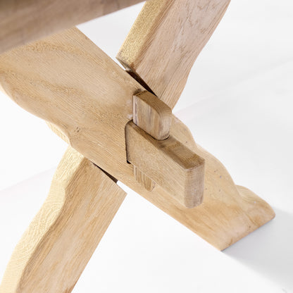 Vintage Bleached English Oak Trestle Farm Table
