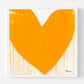 Kerri Rosenthal Vitamin L Drippy Heart art print: oversized, sun-saturated yellow heart with expressive drips in a white frame.