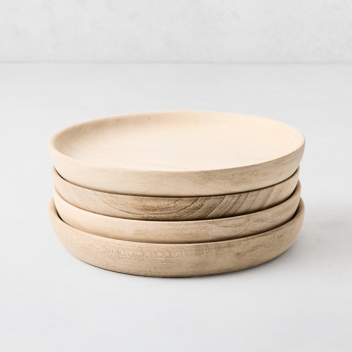 Walnut Wood Appetizer Plates, Set of 4