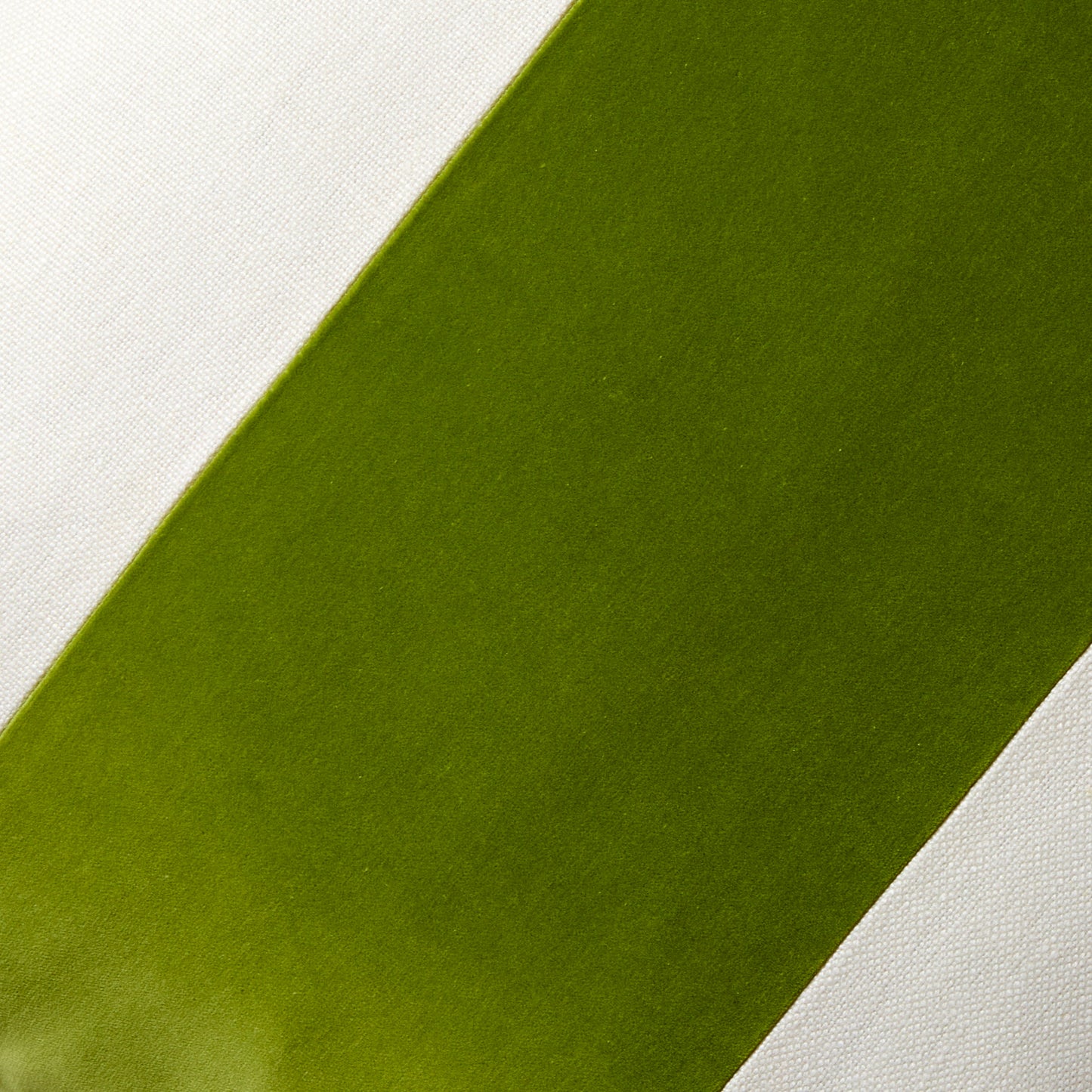 Wasabi Green Wide Velvet and Linen Stripe Pillow, 22" square, custom-made for Hudson Grace.