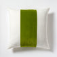 Hudson Grace Wasabi Green Wide Velvet and Linen Stripe Pillow, 22" square.