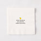 White 5.5" square paper cocktail napkin with "when life gives you lemons make limoncello" text and lemon graphic.