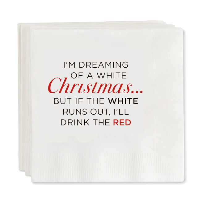 "White Christmas" Cocktail Napkins", Set of 50