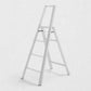 Hudson Grace white Hasegawa Lucano 4-step ladder with a minimalist aluminum and steel design and safety latch.